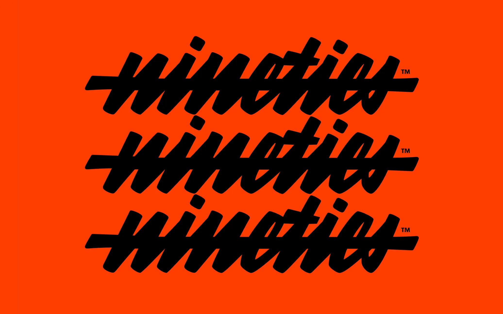 Nineties wordmark lockup in black on orange